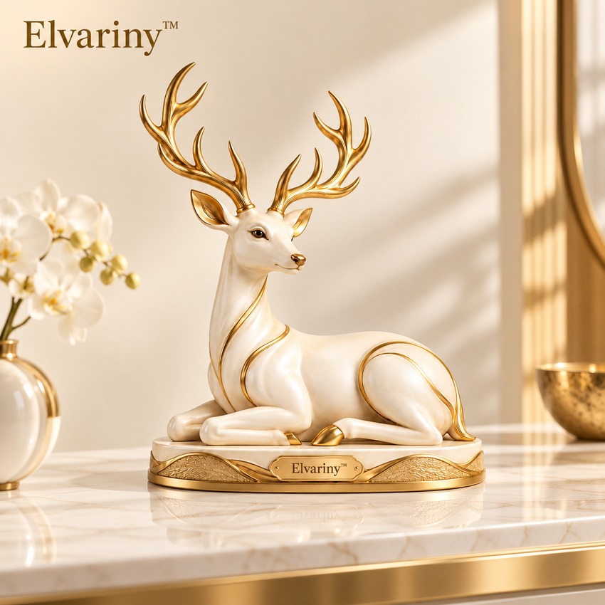 Elvariny™ Travertine Crescent Moon Sculpture